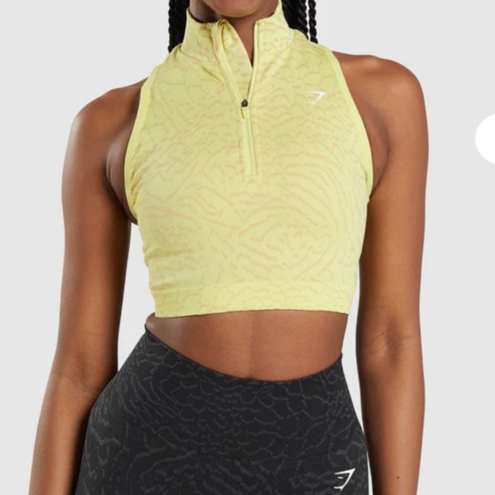 Gymshark ADAPT ANIMAL SEAMLESS CROP 1/2 ZIP